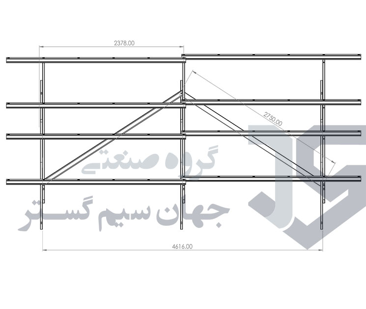 استراکچر خورشیدی 10 پنله